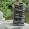 Decorative 4 Tier Rock Look Water Fountain with LED Rolling Glow Ball for Home and Garden
